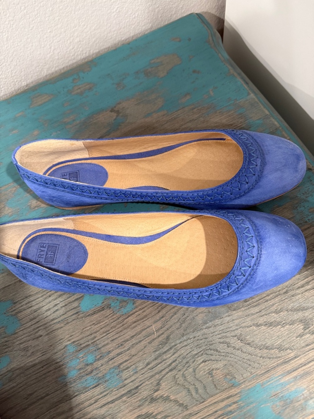 Frye Carson Ballet Flats with Embroidery Blue—9 - Picture 5 of 9
